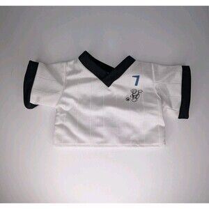Build-A-Bear Workshop White Soccer Jersey Shirt #7 with Bear Graphic Doll Clothi
